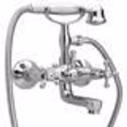 Robinet de baignoire - Maison - Mitigeur à 2 poignées - Finition chromée - Douchette incluse - Durable en laiton