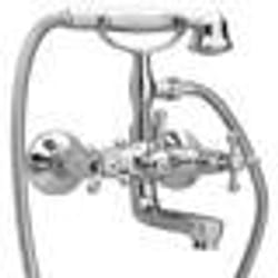 Robinet de baignoire - Maison - Mitigeur à 2 poignées - Finition chromée - Douchette incluse - Durable en laiton