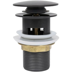 Helloshop26 - Drain à poussoir avec débordement bouchon de vidange drain d'évier drain de lavabo salle de bain maison 9,1 cm gris