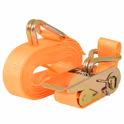 Lot de 4 sangles d’arrimage a cliquet 04 tonnes 6 m x 25 mm orange transport