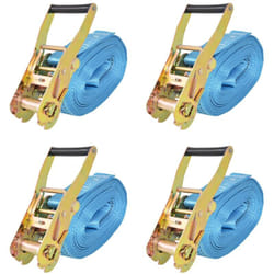 Helloshop26 - Sangle d'arrimage à cliquet 4 pièces 4 tonnes 8 m x 50 mm bleu transport