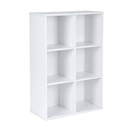 Meuble de rangement - Noname - Bibliothèque 6 casiers - Blanc - 655 x 30 x 975 cm - Mélamine
