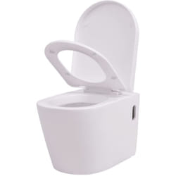 Toilette murale cuvette WC suspendue salle de bain céramique blanc