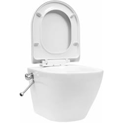 Helloshop26 - Toilette murale sans bord à fonction de bidet céramique blanc