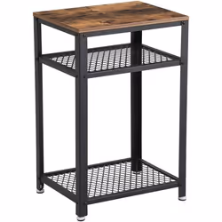Table dappoint - Vintage - Noir - 45 x 35 x 75 cm - Fer et aggloméré - 10 kg de capacité