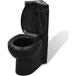 Helloshop26 - Toilette d'angle céramique cuvette toilette abattant wc noir