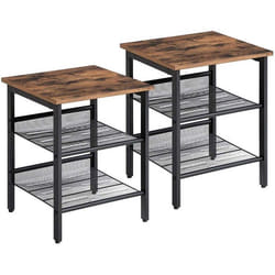 Table de chevet - Indus - Set de 2 - 40 x 40 x 50 cm - Panneau daggloméré - 2 étagères