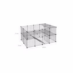 Enclos flexible pour petits animaux Les 36 panneaux de treillis peuvent être assemblés individuellement. Ainsi un grand enclo ...