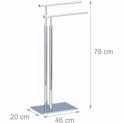 Détails sur le porte-serviettes • Dimensions totales H x l x P: 78 x 46 x 20 cm • Longueur des barres: 41 cm env. • Espace en ...