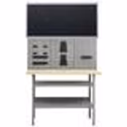 Etabli 120 cm avec 3 panneaux muraux et 1 armoire garage table de travail gris noir
