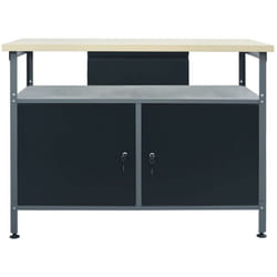 Etabli travaux de réparation table de travail poste de travail garage atelier espace de stockage robuste 120x60x85 cm acier noir