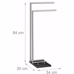 Détails sur le porte-serviettes PIERRE • Avec 2 barres • Dimensions totales HxlxP: 84 x 34 x 30 cm • Poids: env. 4,2 kg • Mat ...