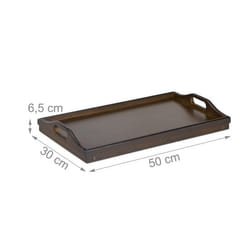 Tablette de lit sur pieds marron fonce bambou