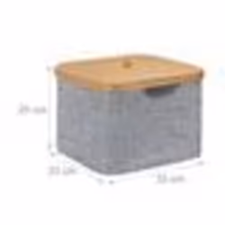 Panier boîte de rangement bambou et gris
