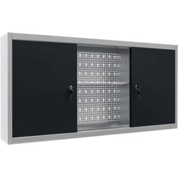Armoire à outils murale armoire de rangement cabinet à outils organisateur d'outils stockage d'outils marteaux pinces métal 120 cm gris et noir