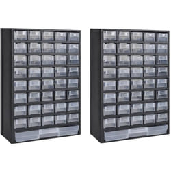 Lot de 2 boîtes à outils de rangement 41 tiroirs plastique étagère armoire
