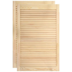 Helloshop26 - Portes à persiennes 2 pièces bois de pin massif 99,3 x 59,4 cm