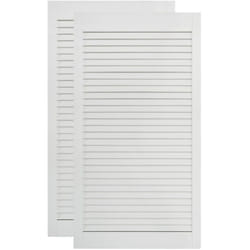 Helloshop26 - Lot de 2 portes à persiennes portes d'armoire portes d'etagères revêtement pour placard penderie garde-robe blanc 99,3 x 39,4 cm bois