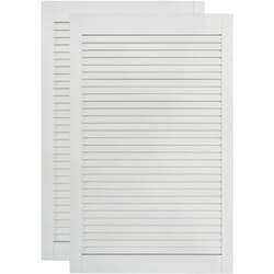 Lot de 2 portes à persiennes portes d'armoire portes d'étagères revêtement pour placard penderie garde-robe blanc 99,3 x 59,4 cm bois de pin massif