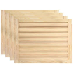 Helloshop26 - Portes à persiennes 4 pièces 39,5 x 59,4 cm bois de pin massif