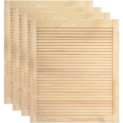 Helloshop26 - Lot de 4 portes à persiennes portes d'armoire portes d'etagères revêtement pour placard penderie garde-robe 61,5 x 49,4 cm bois de pin