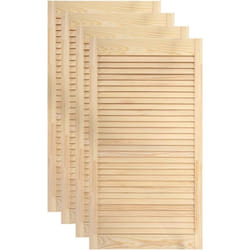 Helloshop26 - Lot de 4 portes à persiennes portes d'armoire portes d'étagères revêtement pour placard penderie garde-robe 99,3x39,4 cm bois de pin