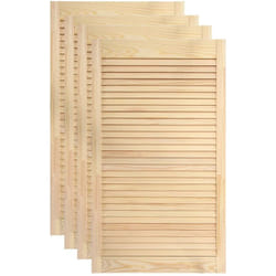 Helloshop26 - Lot de 4 portes à persiennes portes d'armoire portes d'étagères revêtement pour placard penderie garde-robe 99,3x49,4 cm bois de pin