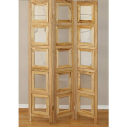 Décoshop26 - Paravent 3 panneaux en bois avec 15 porte photos PAR06032