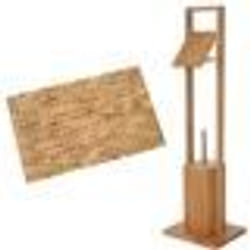 Accessoires de salle de bain - Décoshop26 - Ensemble porte-papier et tapis - Bambou - Durable - Or