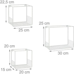 Helloshop26 - Set de 3 étagères tablettes flottantes en métal blanc