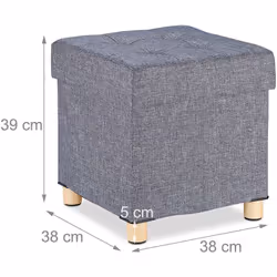 Tabouret de rangement avec revêtement en tissu De la place pour les journaux, les couvertures, les jouets et beaucoup plus De ...