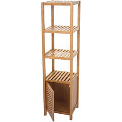 Décoshop26 - tagère de salle de bain étagère de rangement avec porte en bambou 140x36x34cm 040001268
