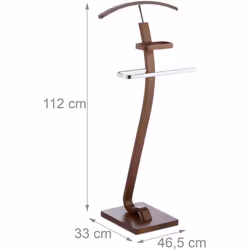 Valet de chambre marron foncé Dimensions totales H x L x P : env. 112 x 46,5 x 33 cm Dimensions par cintre HxlxP: env. 2 x 46 ...