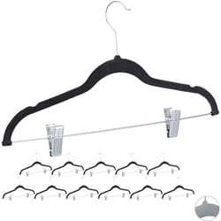 Lot de 12 cintres pinces en velours noir