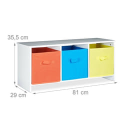 Banc de rangement enfant caisse a jouets coloree banc en bois boîte a jouets pliable 81 cm blanc