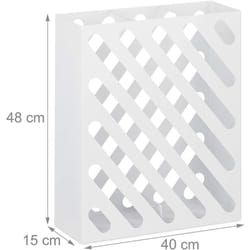 Helloshop26 - Grand porte-parapluie rectangulaire design acier blanc