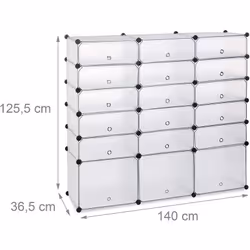 Meuble à chaussures avec portes 6 niveaux pour 36 paires de chaussures Montage rapide grâce au système de connecteurs Étagère ...