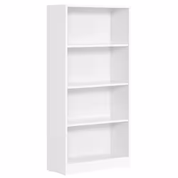 Bibliotheque DVD etagere a 4 niveaux meuble de rangement avec etageres reglables en hauteur pour salon chambre bureau 12