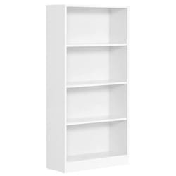 Bibliotheque DVD etagere a 4 niveaux meuble de rangement avec etageres reglables en hauteur pour salon chambre bureau 12