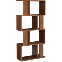 Bibliothèque pour salon meuble de rangement stockage avec plusieurs étagères mdf mélaminé 130 cm Noyer