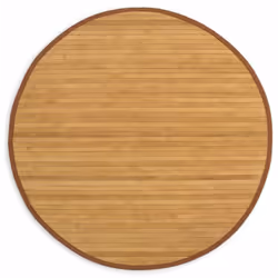 Tapis en bambou rond avec bordure en coton Couleur: brun Dimension: Ø 120cm Lattes de bambou large de 17 mm Dessous anti-déra ...