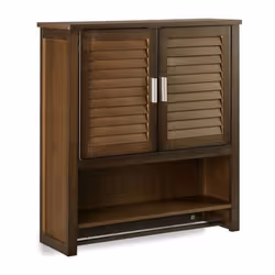 Armoire suspendue salle de bain pharmacie bambou bois marron