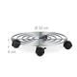 Porte plantes a roulettes avec freins support pot de fleurs rond en metal 32 cm