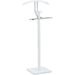 Helloshop26 - Valet de chambre portant 109,5 cm en acier et bois blanc