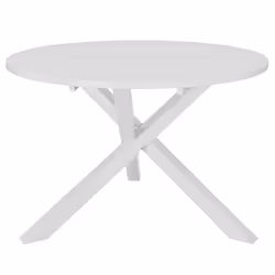 Table de salle à manger - Design - Ronde - Blanc - 120 cm - MDF - 4 places