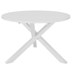 Table de salle à manger - Design - Ronde - Blanc - 120 cm - MDF - 4 places