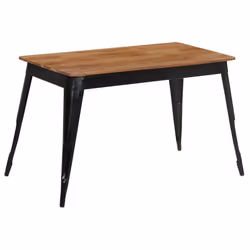 Table de salon salle a manger design bois d acacia et acier 120 cm