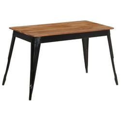 Table de salon salle a manger design bois d acacia et acier 120 cm