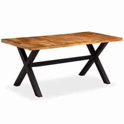Table de salon salle a manger design bois d acacia et manguier 180 cm