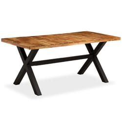 Table de salon salle a manger design bois d acacia et manguier 180 cm